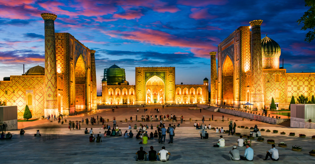 The Registan at blue hour, Samarkand